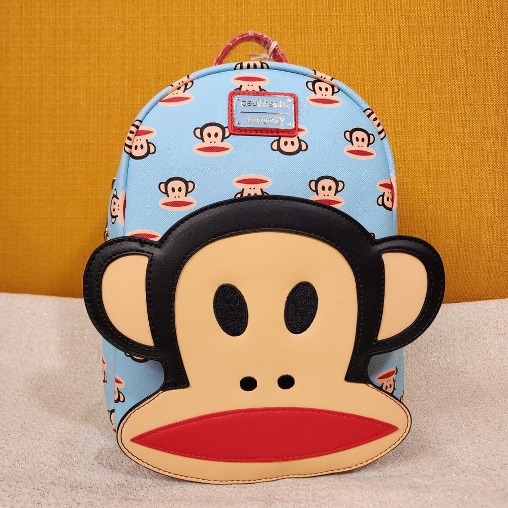 Loungefly Paul Frank Julius Face AOP Mini Backpack Blue NEW
